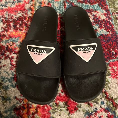 mens prada pool slides|Prada men's sneakers black.